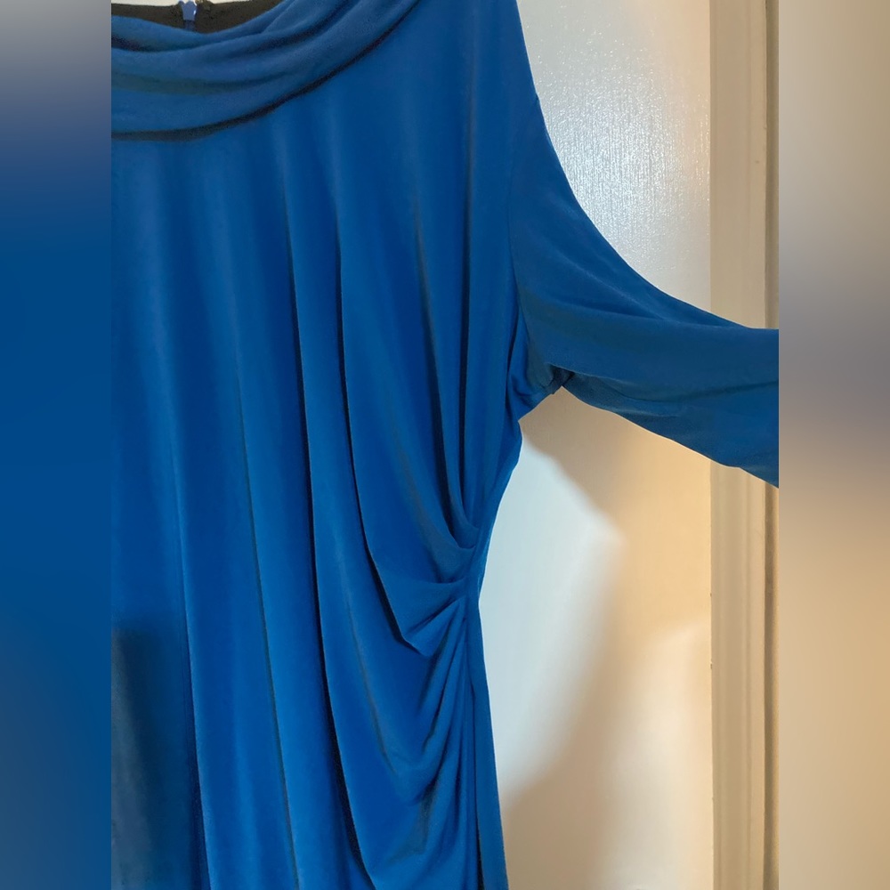 Chicos Dress blue Stretch 3/4 Sleeve Wrap long sleeve - Picture 3 of 12
